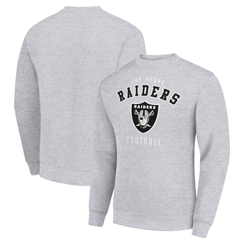 Las Vegas Raiders Starter Team Logo Pullover Sweatshirt - Heather Gray - NFL