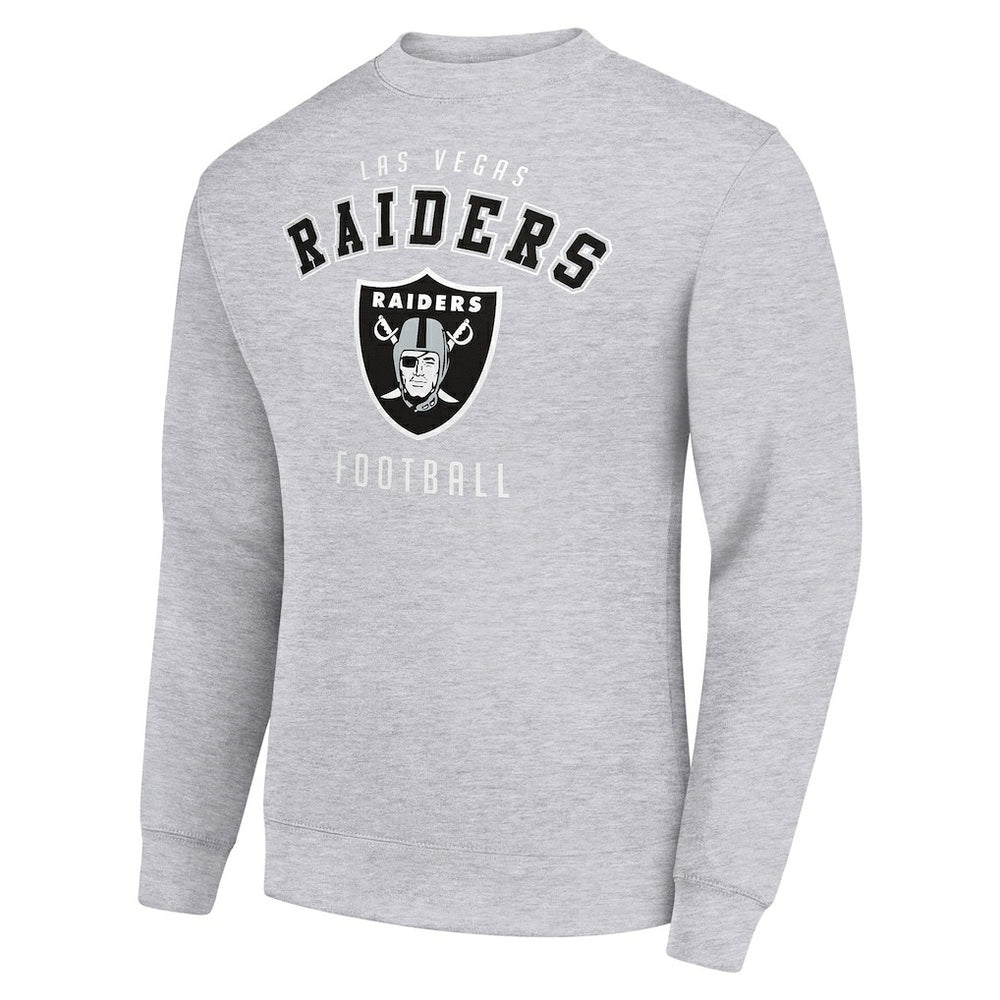 Las Vegas Raiders Starter Team Logo Pullover Sweatshirt - Heather Gray - NFL