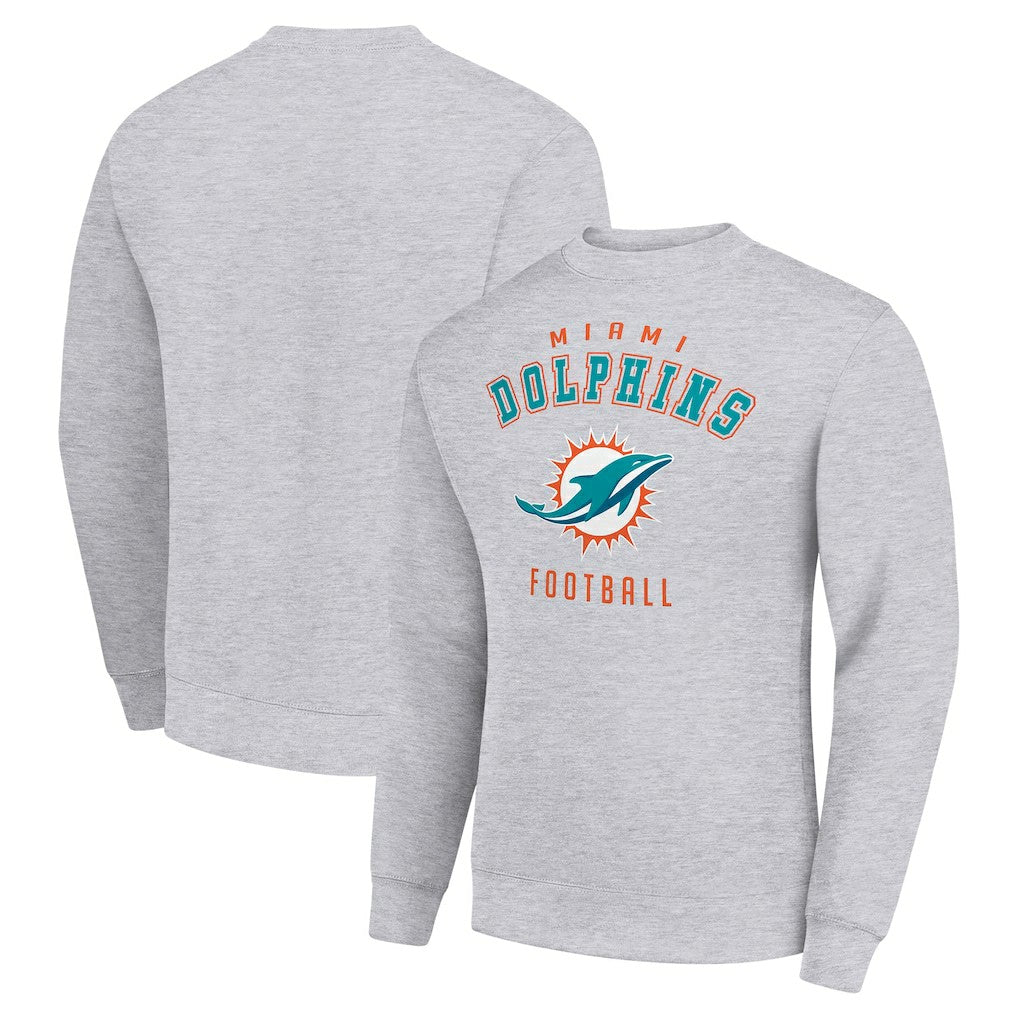 Miami Dolphins Starter Team Logo Pullover Sweatshirt - Heather Gray - NFL