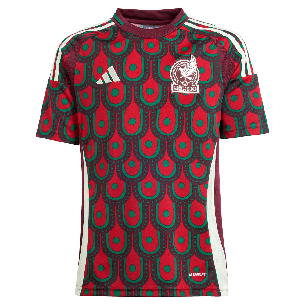 Adidas - Mexico National Team Youth 2024 Home Replica Jersey - Burgundy