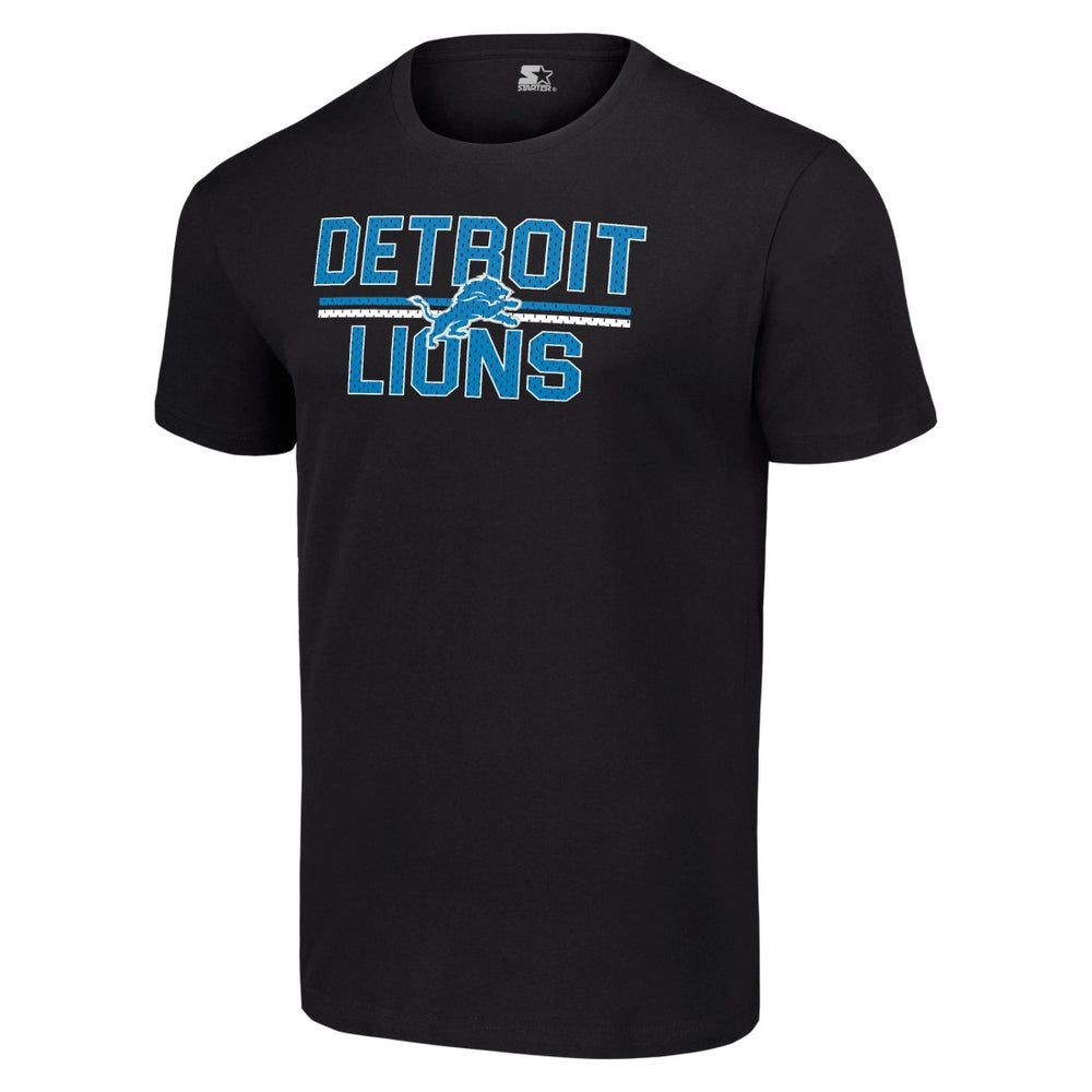 Detroit Lions Starter Team Mesh Print Graphic T-Shirt - Black - NFL