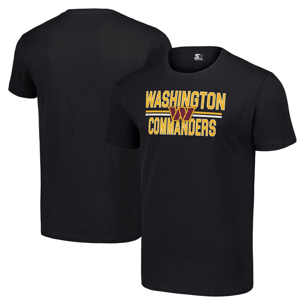 Washington Commanders Starter Team Mesh Print Graphic T-Shirt - Black - NFL