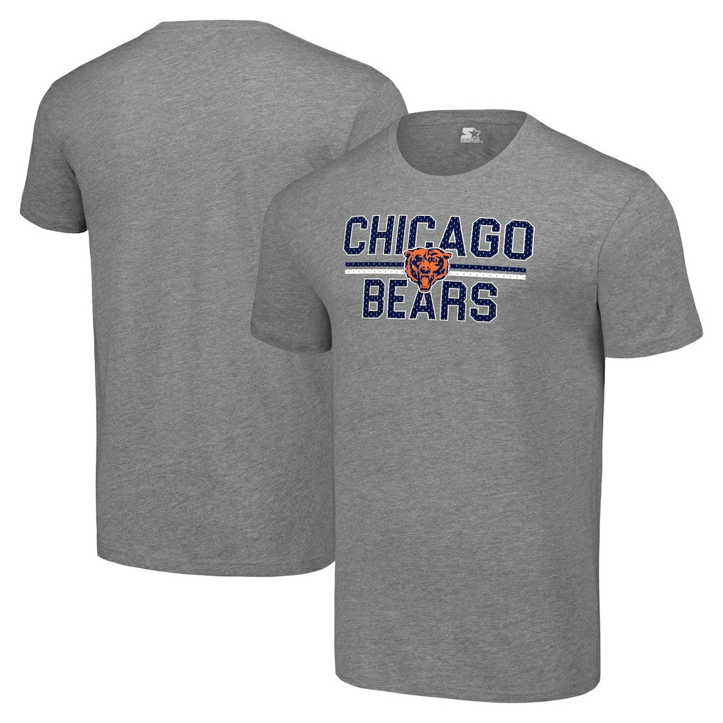 Chicago Bears Starter Team Mesh Print Graphic T-Shirt - Heather Gray - NFL