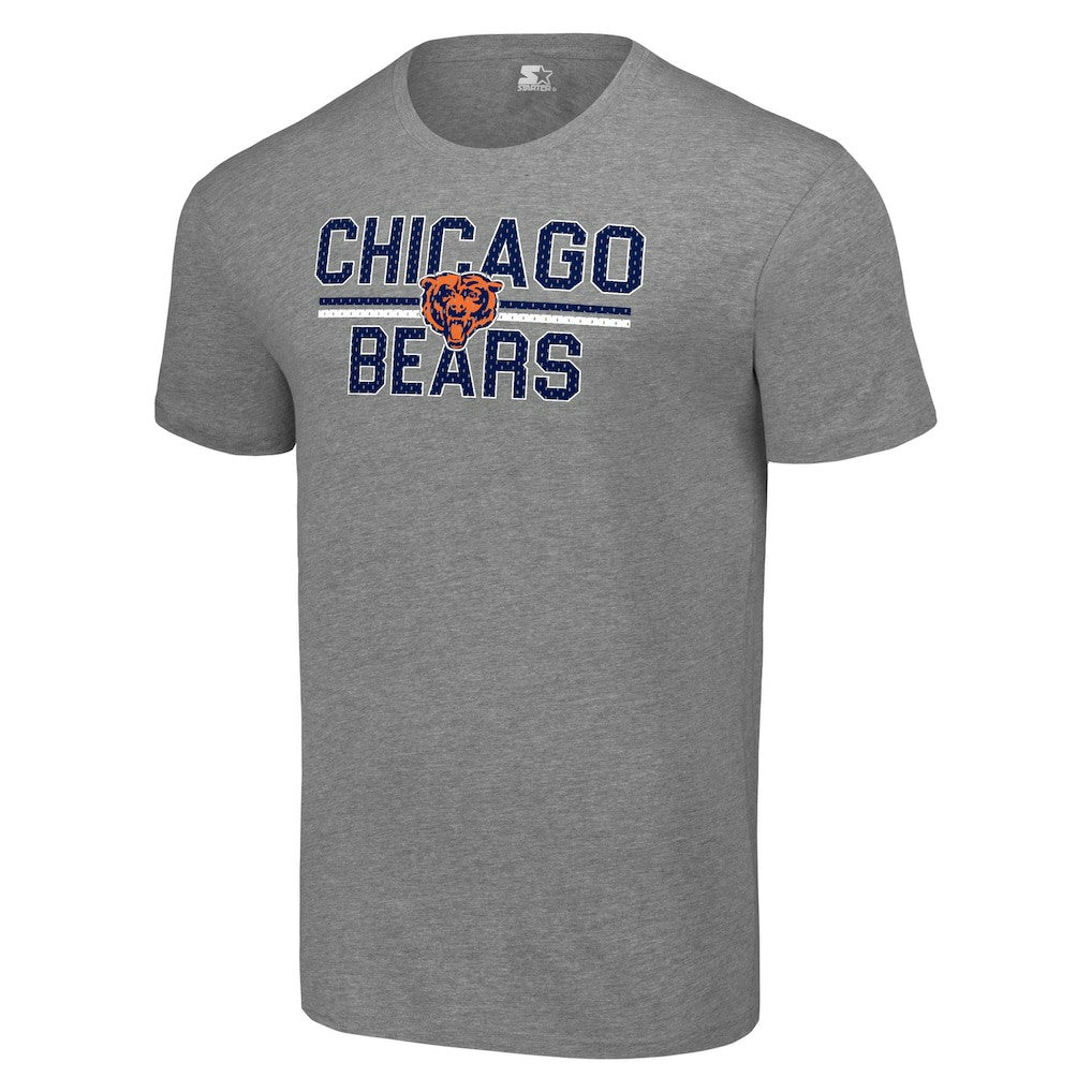 Chicago Bears Starter Team Mesh Print Graphic T-Shirt - Heather Gray - NFL