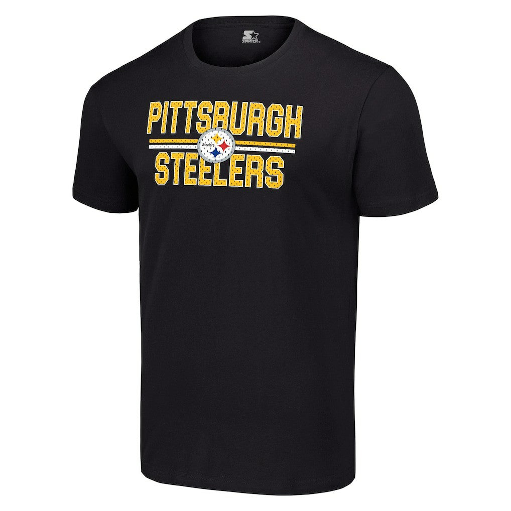 Pittsburgh Steelers Starter Team Mesh Print Graphic T-Shirt - Black - NFL