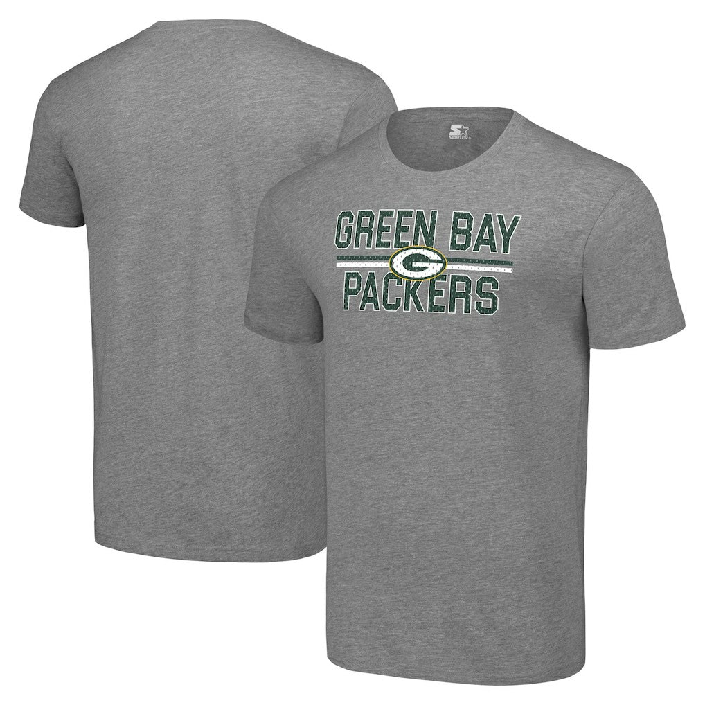 Green Bay Packers Starter Team Mesh Print Graphic T-Shirt - Heather Gray - NFL