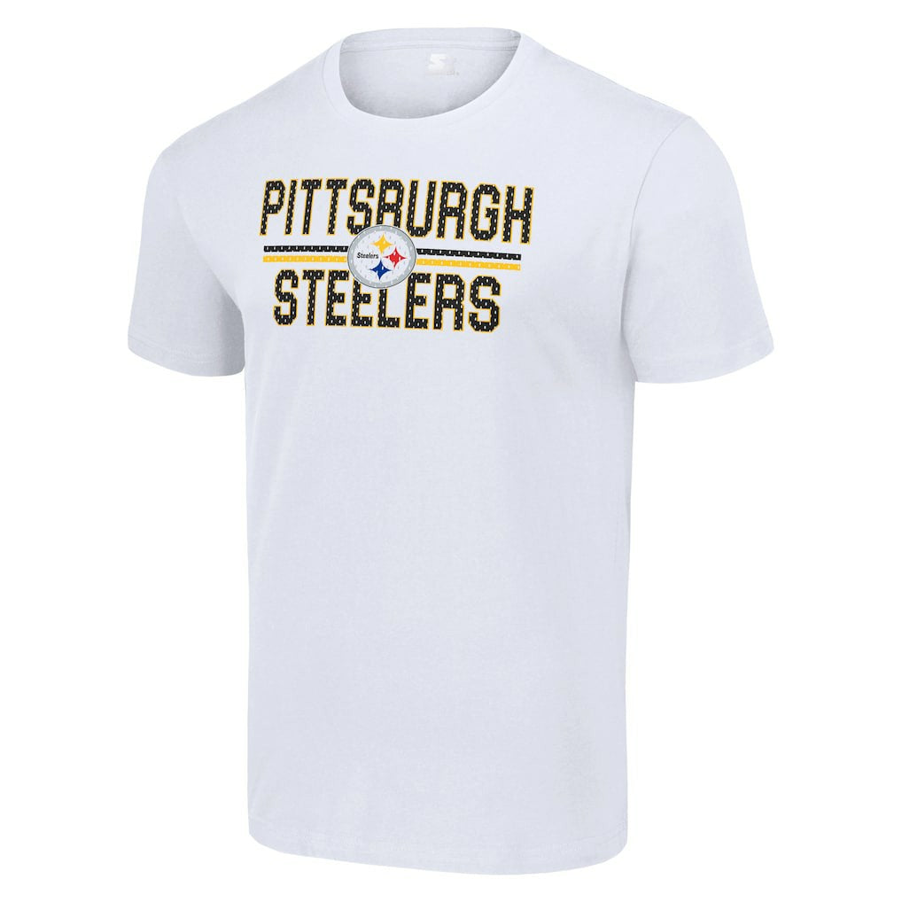 Pittsburgh Steelers Starter Team Mesh Print Graphic T-Shirt - White - NFL