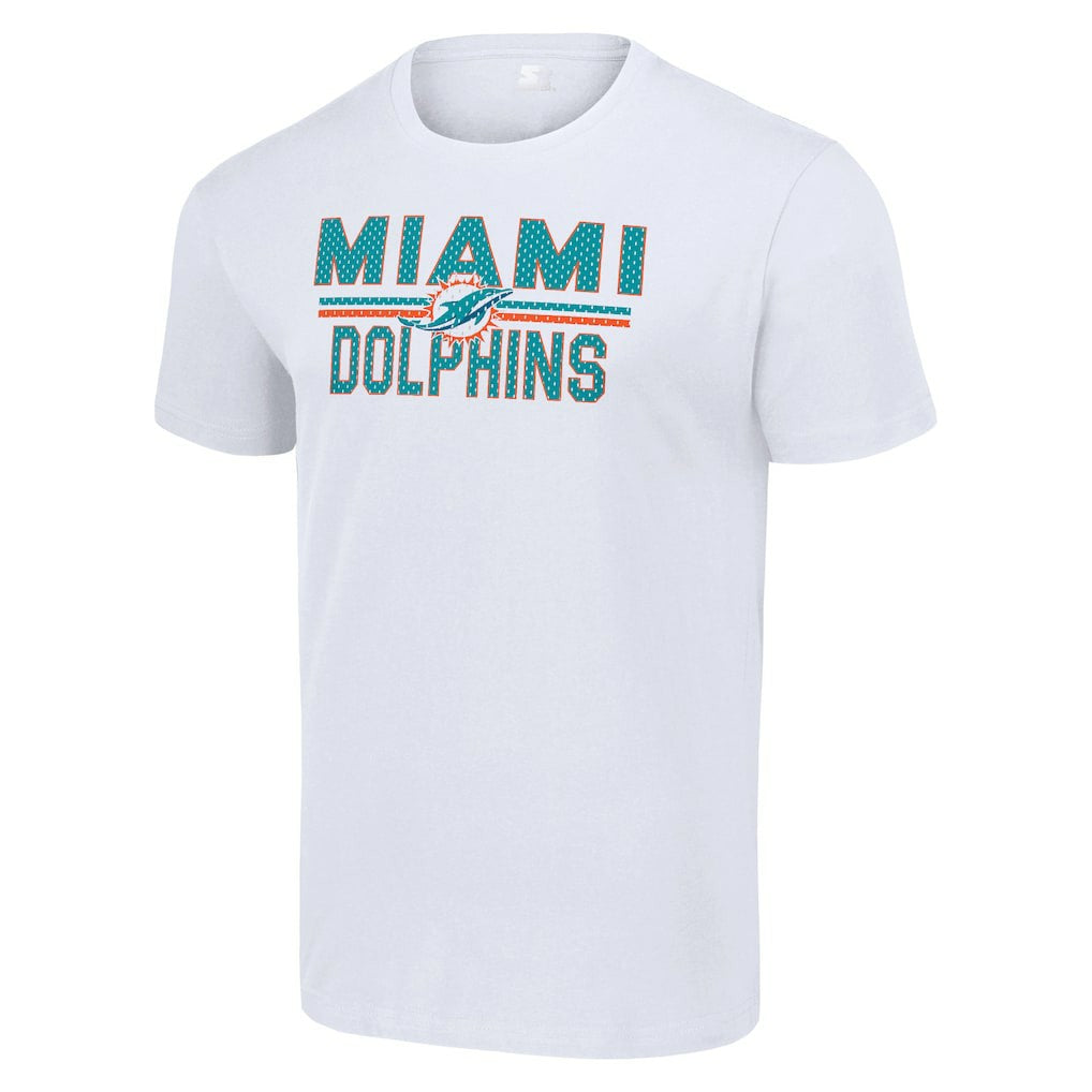 Miami Dolphins Starter Team Mesh Print Graphic T-Shirt - White - NFL