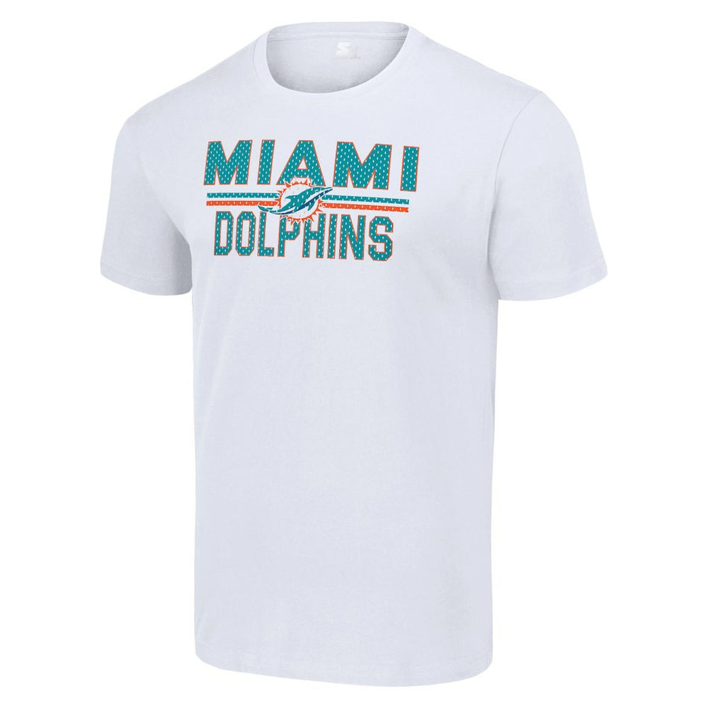 Miami Dolphins Starter Team Mesh Print Graphic T-Shirt - White - NFL