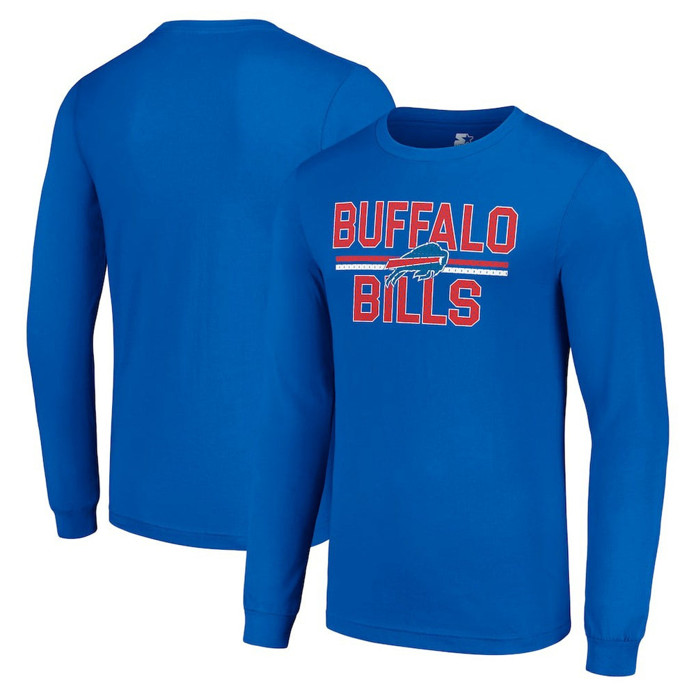 Buffalo Bills Starter Team Mesh Print Graphic Long Sleeve T-Shirt - Royal - NFL