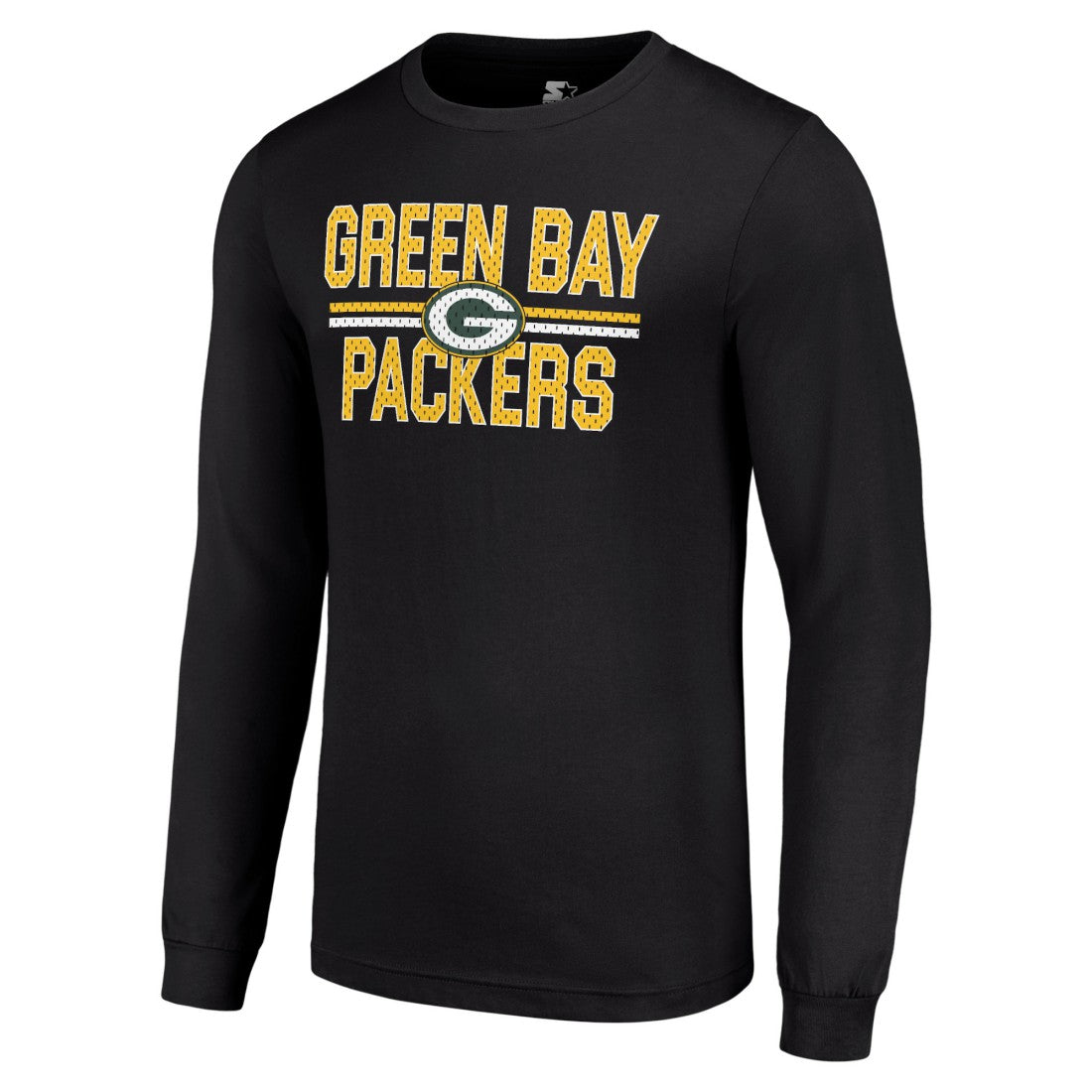 Green Bay Packers Starter Team Mesh Print Graphic Long Sleeve T-Shirt - Black - NFL