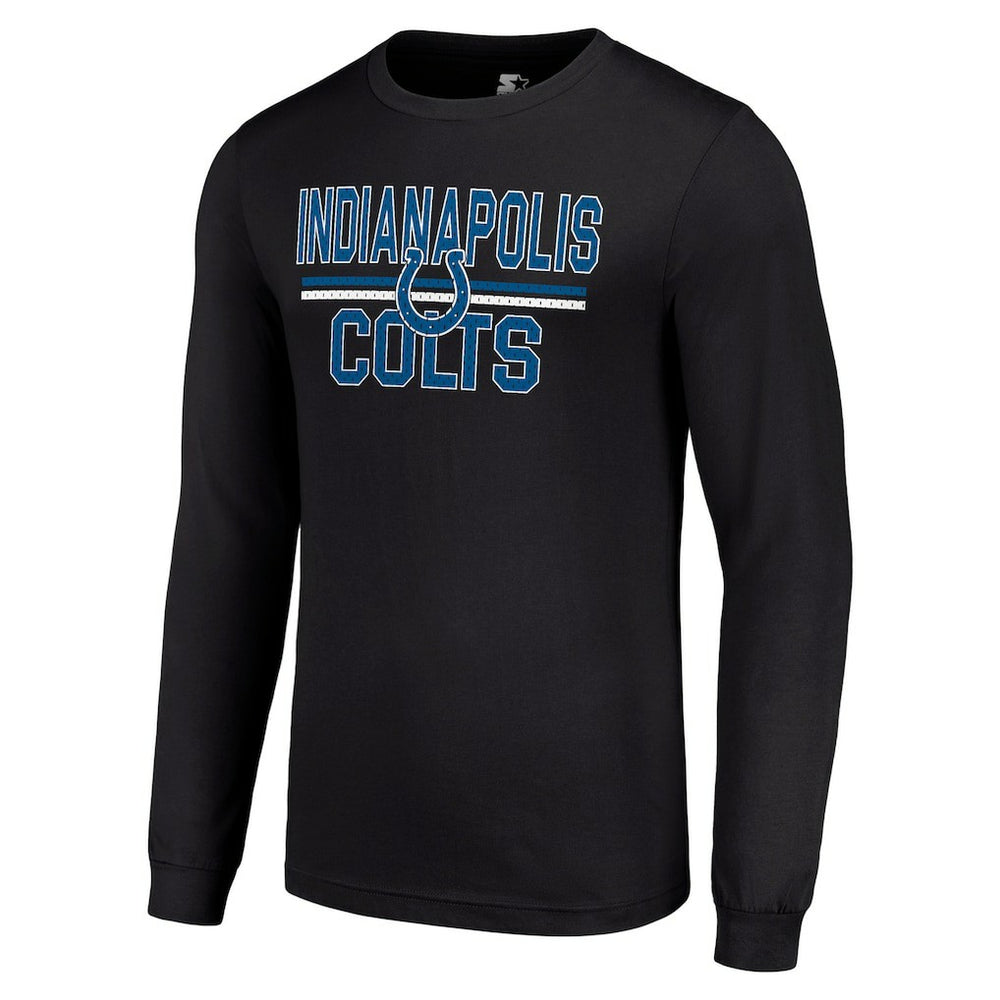 Indianapolis Colts Starter Team Mesh Print Graphic Long Sleeve T-Shirt - Black - NFL