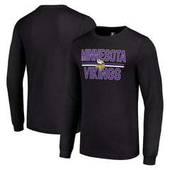 Minnesota Vikings Starter Team Mesh Print Graphic Long Sleeve T-Shirt - Black - NFL