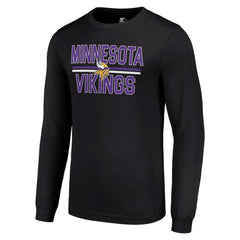 Minnesota Vikings Starter Team Mesh Print Graphic Long Sleeve T-Shirt - Black - NFL