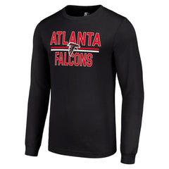 Atlanta Falcons Starter Team Mesh Print Graphic Long Sleeve T-Shirt - Black - NFL