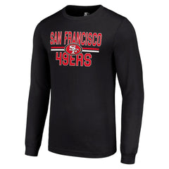 San Francisco 49ers Starter Team Mesh Print Graphic Long Sleeve T-Shirt - Black - NFL