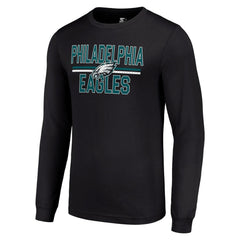 Philadelphia Eagles Starter Team Mesh Print Graphic Long Sleeve T-Shirt - Black - NFL