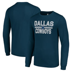 Dallas Cowboys Starter Team Mesh Print Graphic Long Sleeve T-Shirt - Navy - NFL