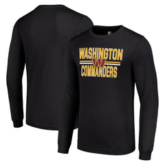 Washington Commanders Starter Team Mesh Print Graphic Long Sleeve T-Shirt - Black - NFL
