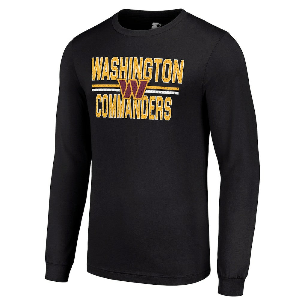 Washington Commanders Starter Team Mesh Print Graphic Long Sleeve T-Shirt - Black - NFL