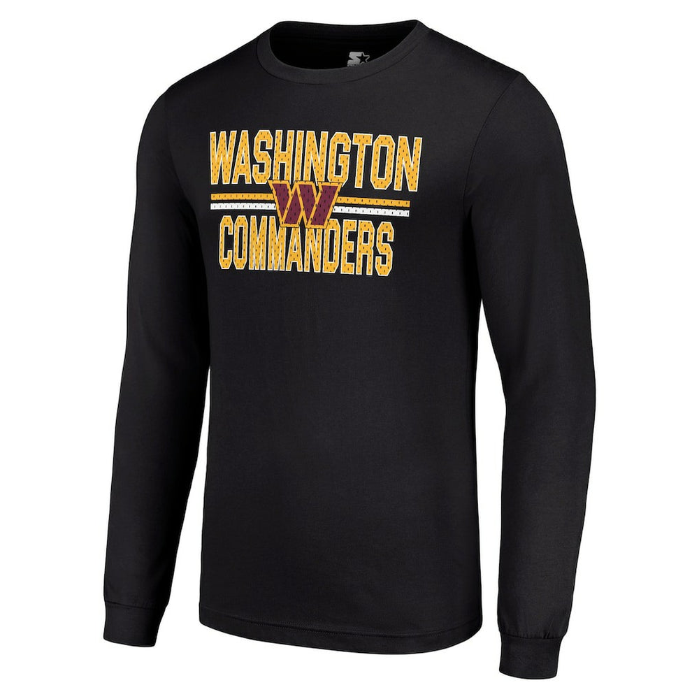 Washington Commanders Starter Team Mesh Print Graphic Long Sleeve T-Shirt - Black - NFL