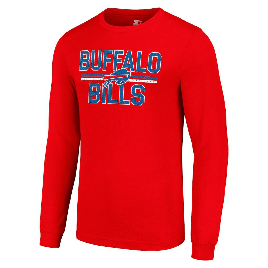 Buffalo Bills Starter Team Mesh Print Graphic Long Sleeve T-Shirt - Red - NFL