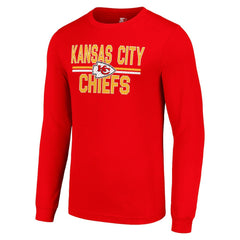 Kansas City Chiefs Starter Team Mesh Print Graphic Long Sleeve T-Shirt - Red - NFL