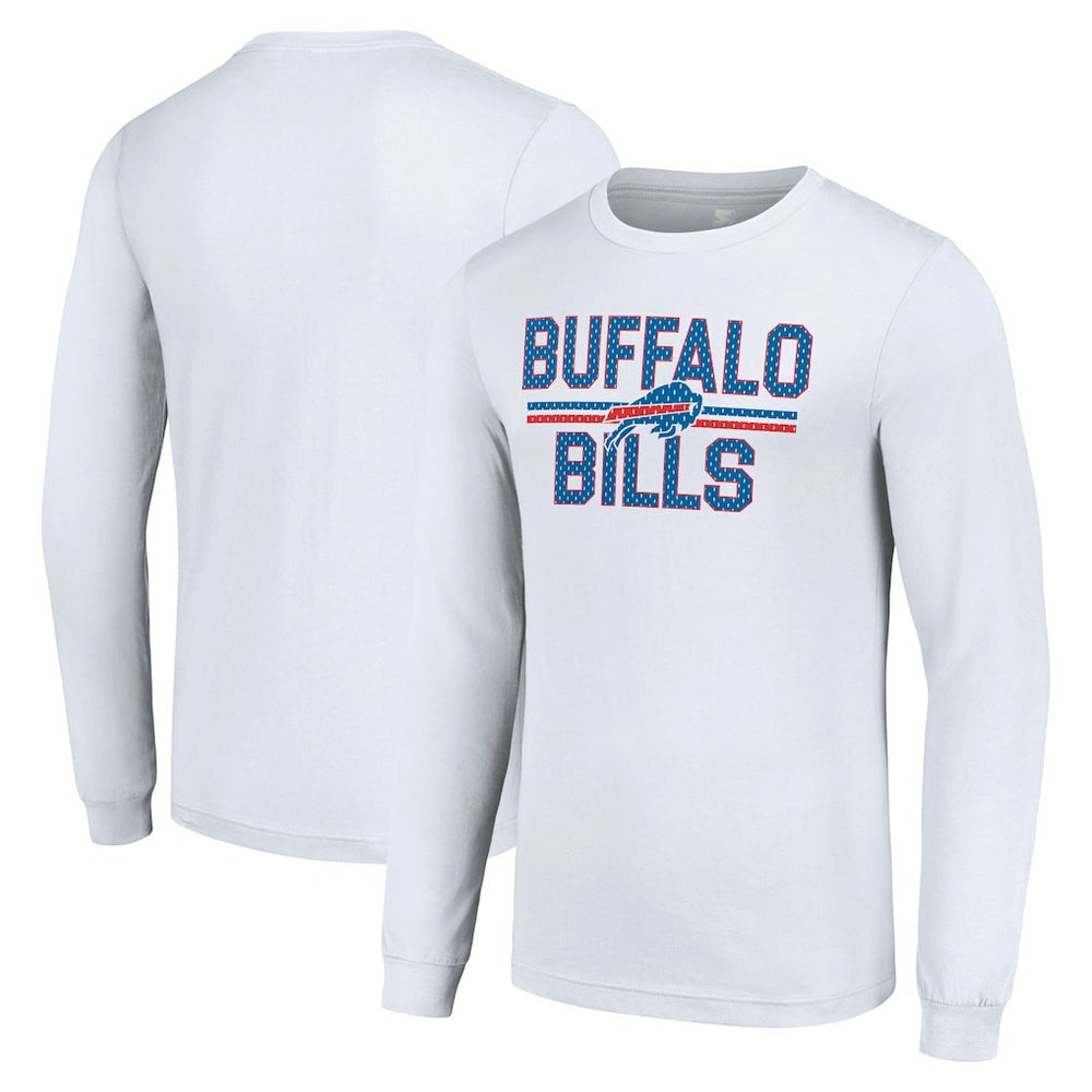 Buffalo Bills Starter Team Mesh Print Graphic Long Sleeve T-Shirt - White - NFL