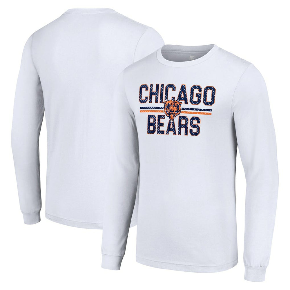 Chicago Bears Starter Team Mesh Print Graphic Long Sleeve T-Shirt - White - NFL