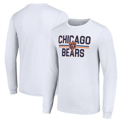 Chicago Bears Starter Team Mesh Print Graphic Long Sleeve T-Shirt - White - NFL