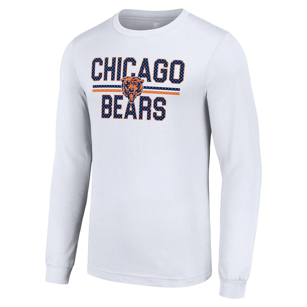 Chicago Bears Starter Team Mesh Print Graphic Long Sleeve T-Shirt - White - NFL