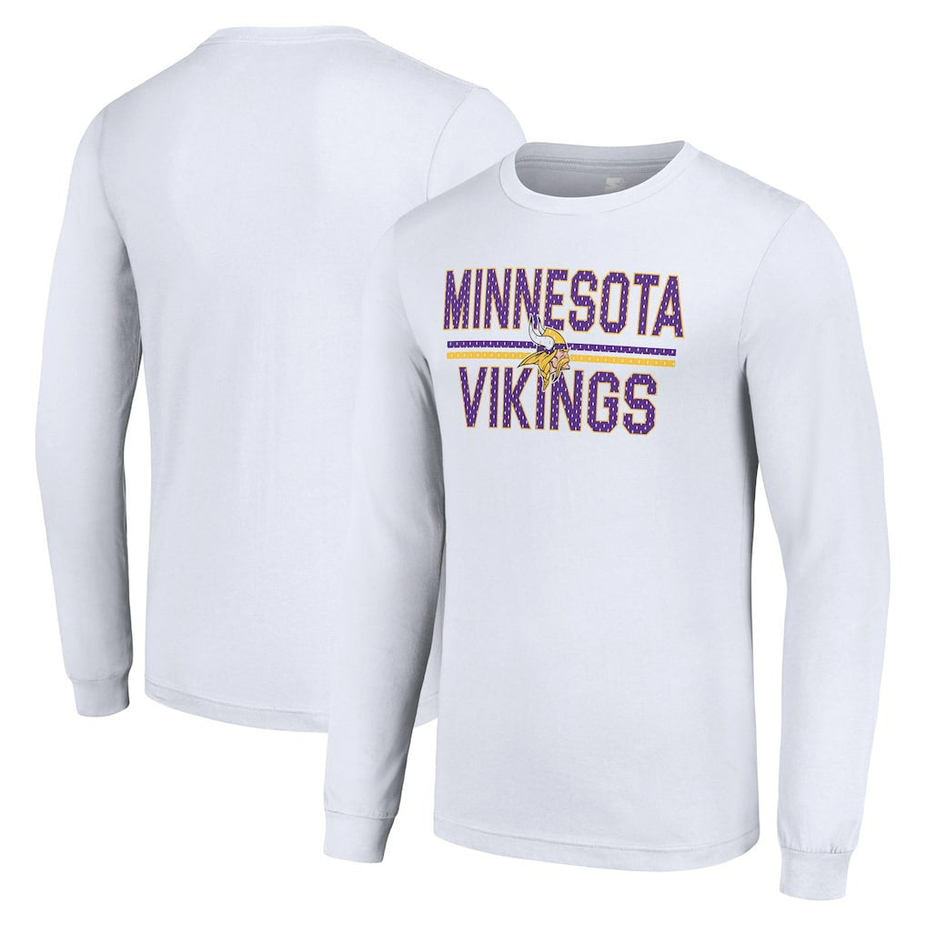 Minnesota Vikings Starter Team Mesh Print Graphic Long Sleeve T-Shirt - White - NFL