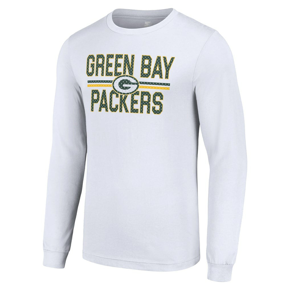 Green Bay Packers Starter Team Mesh Print Graphic Long Sleeve T-Shirt - White - NFL