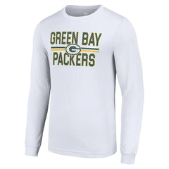 Green Bay Packers Starter Team Mesh Print Graphic Long Sleeve T-Shirt - White - NFL