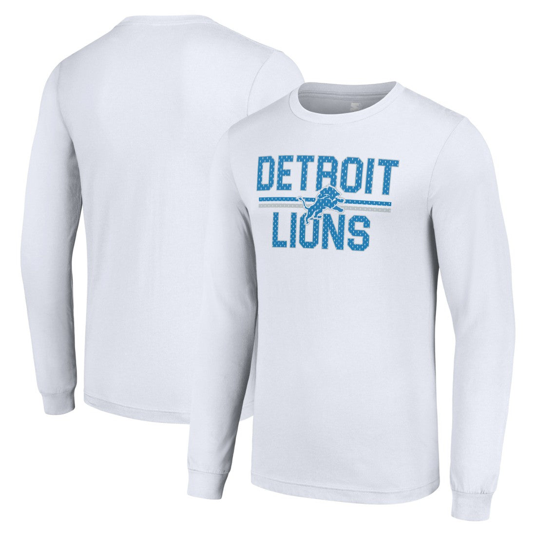 Detroit Lions Starter Team Mesh Print Graphic Long Sleeve T-Shirt - White - NFL