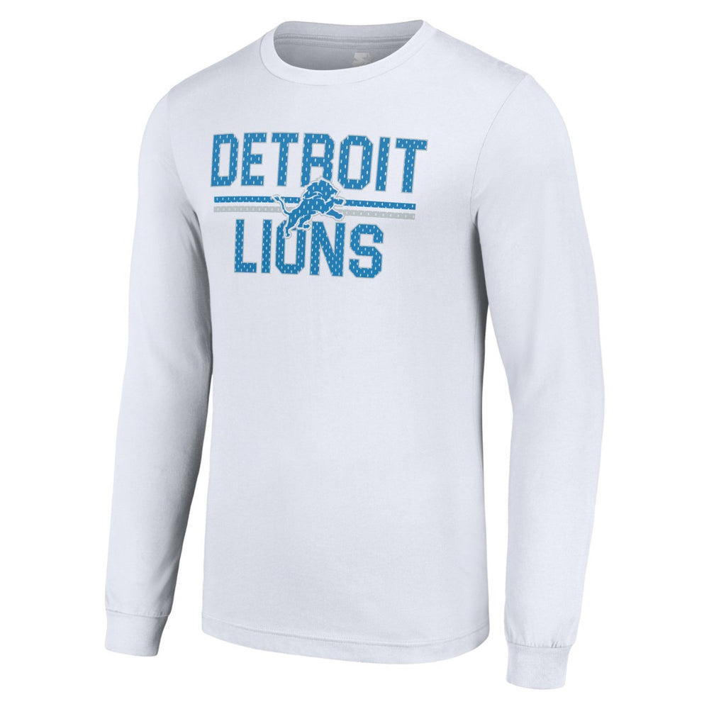 Detroit Lions Starter Team Mesh Print Graphic Long Sleeve T-Shirt - White - NFL