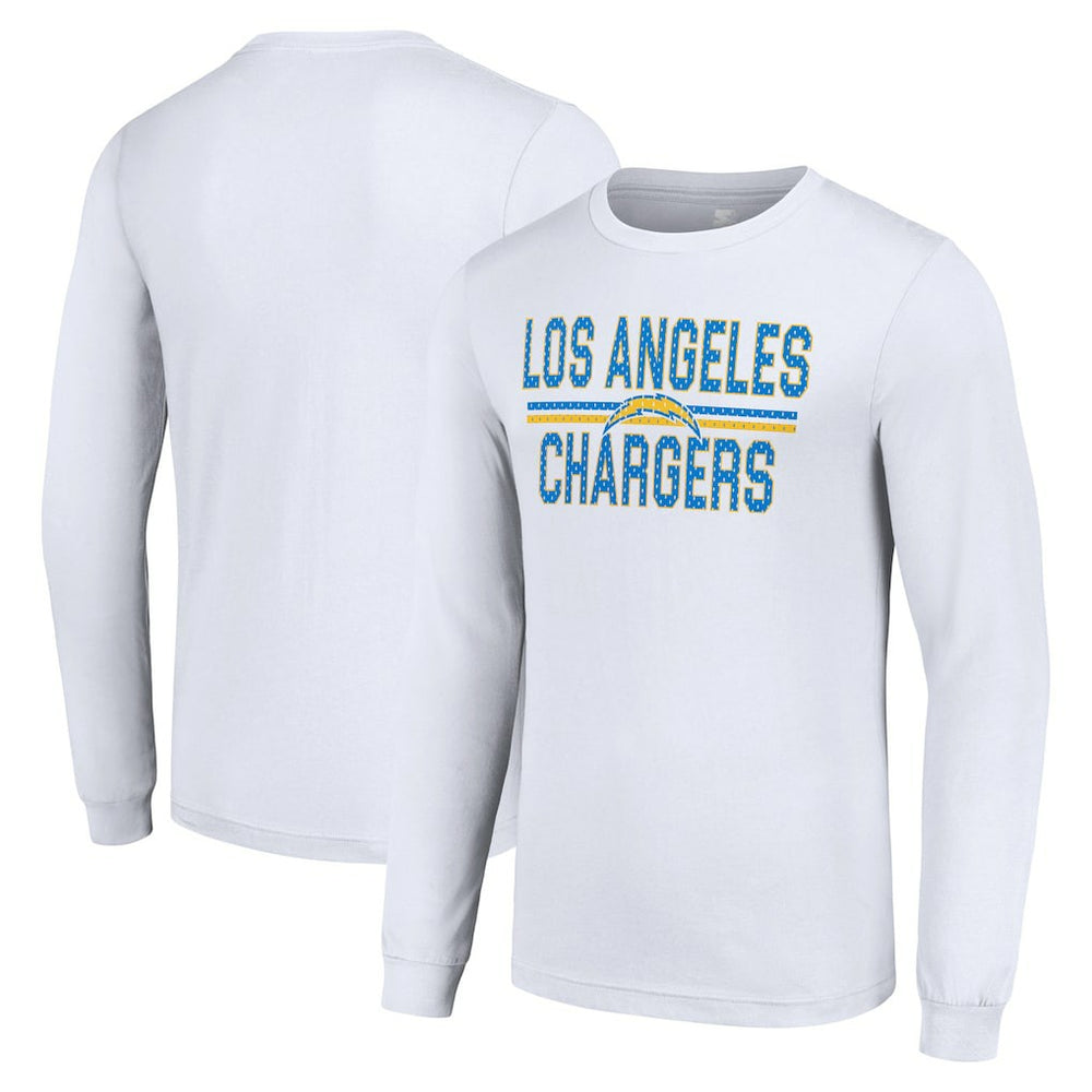Los Angeles Chargers Starter Team Mesh Print Graphic Long Sleeve T-Shirt - White - NFL