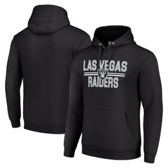 Las Vegas Raiders Starter Unisex Team Mesh Print Graphic Tri-Blend Pullover Hoodie - Black - NFL