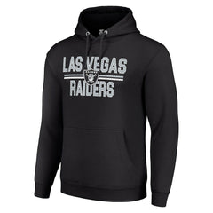 Las Vegas Raiders Starter Unisex Team Mesh Print Graphic Tri-Blend Pullover Hoodie - Black - NFL