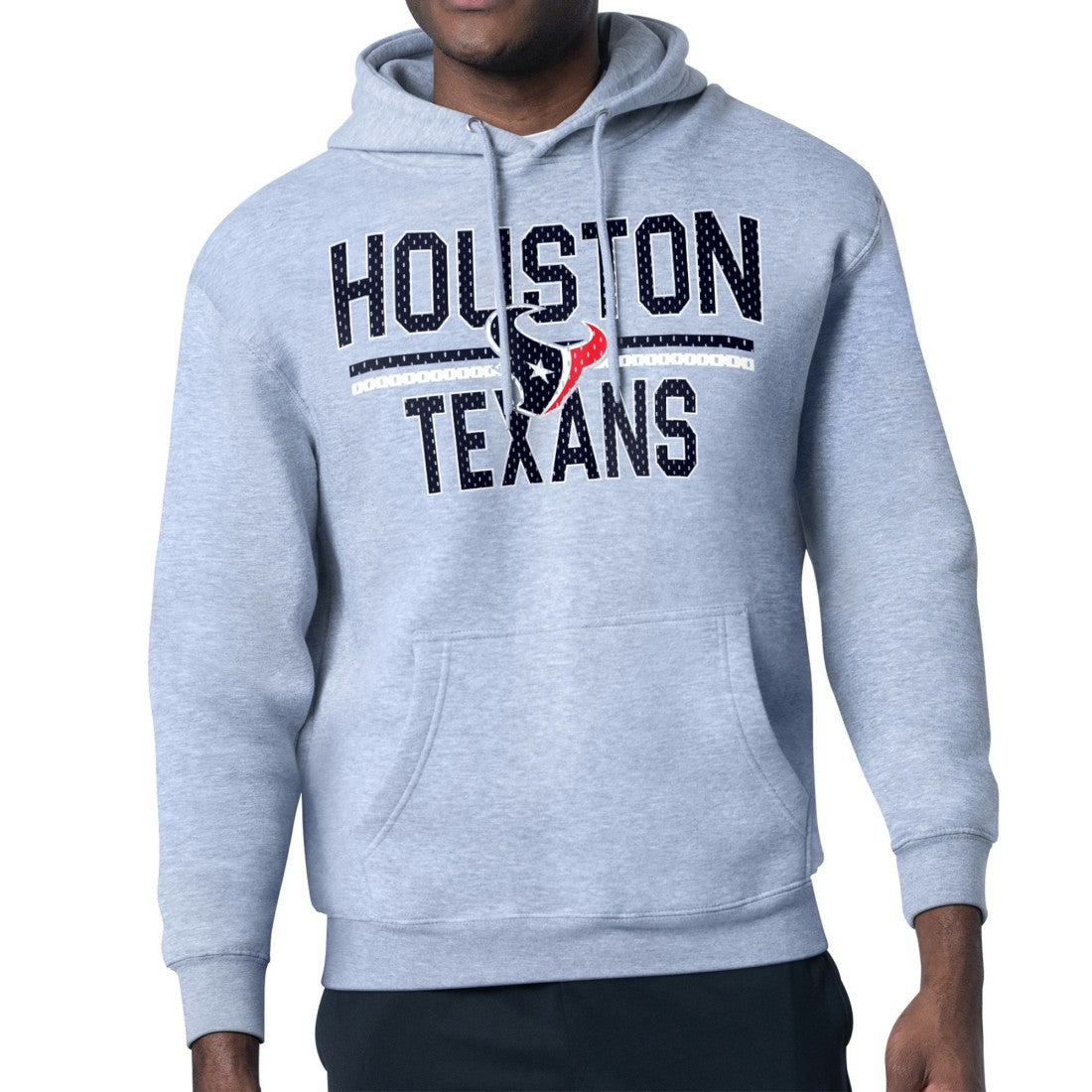 Houston Texans Starter Unisex Team Mesh Print Graphic Tri-Blend Pullover Hoodie - Heather Gray - NFL