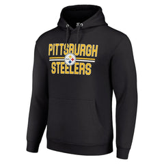 Pittsburgh Steelers Starter Unisex Team Mesh Print Graphic Tri-Blend Pullover Hoodie - Black - NFL