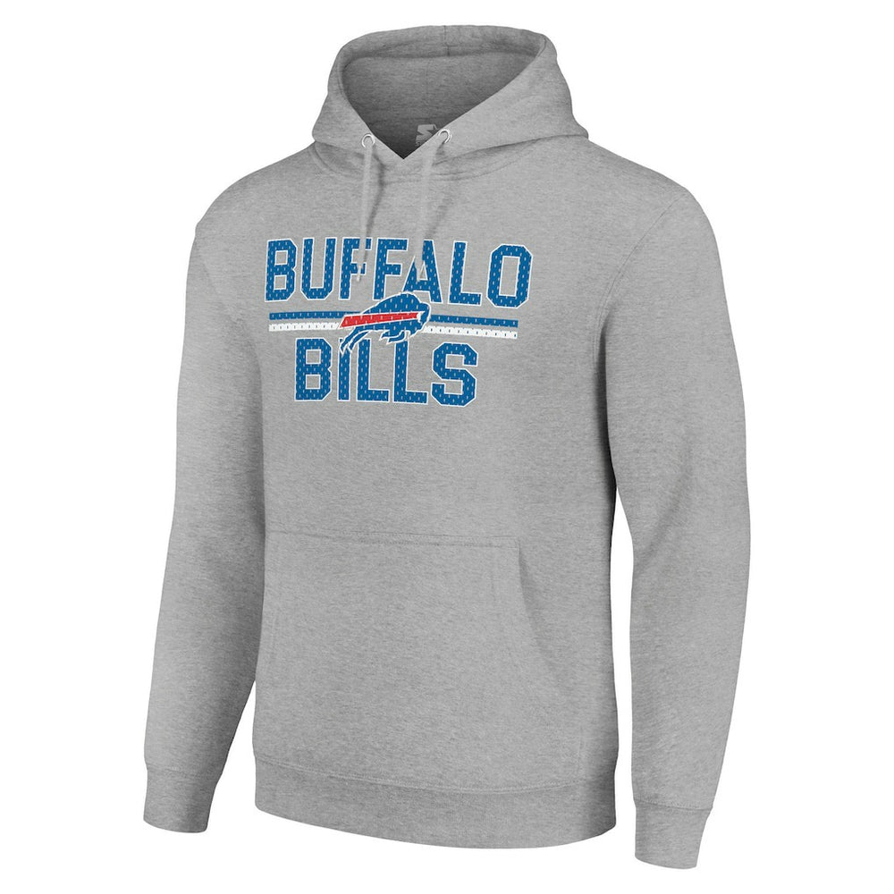Buffalo Bills Starter Unisex Team Mesh Print Graphic Tri-Blend Pullover Hoodie - Heather Gray - NFL