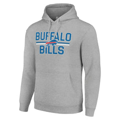 Buffalo Bills Starter Unisex Team Mesh Print Graphic Tri-Blend Pullover Hoodie - Heather Gray - NFL