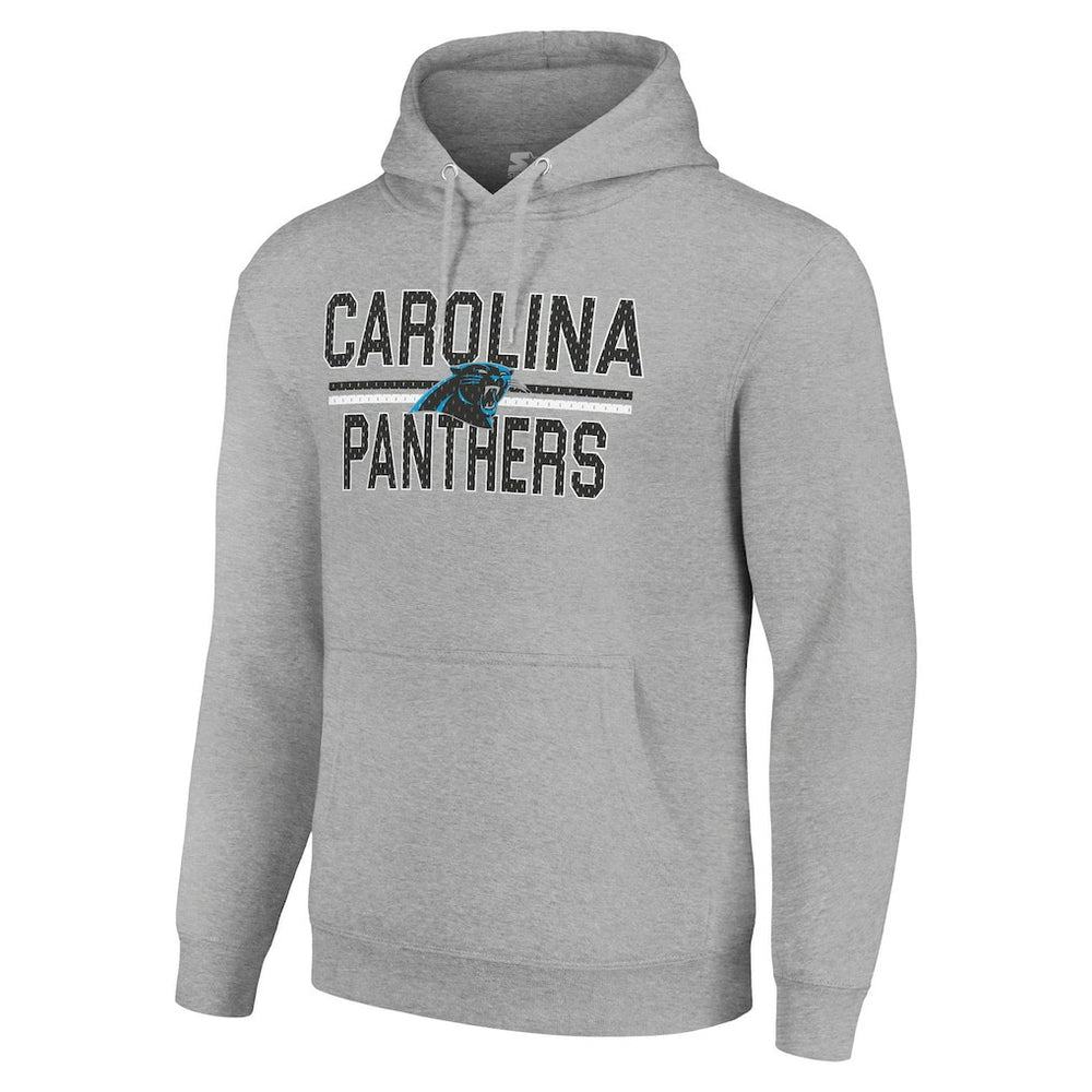 Carolina Panthers Starter Unisex Team Mesh Print Graphic Tri-Blend Pullover Hoodie - Heather Gray - NFL
