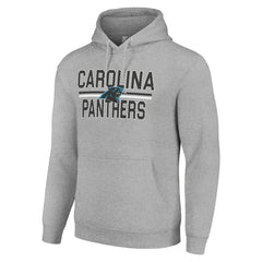 Carolina Panthers Starter Unisex Team Mesh Print Graphic Tri-Blend Pullover Hoodie - Heather Gray - NFL