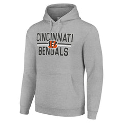 Cincinnati Bengals Starter Unisex Team Mesh Print Graphic Tri-Blend Pullover Hoodie - Heather Gray - NFL