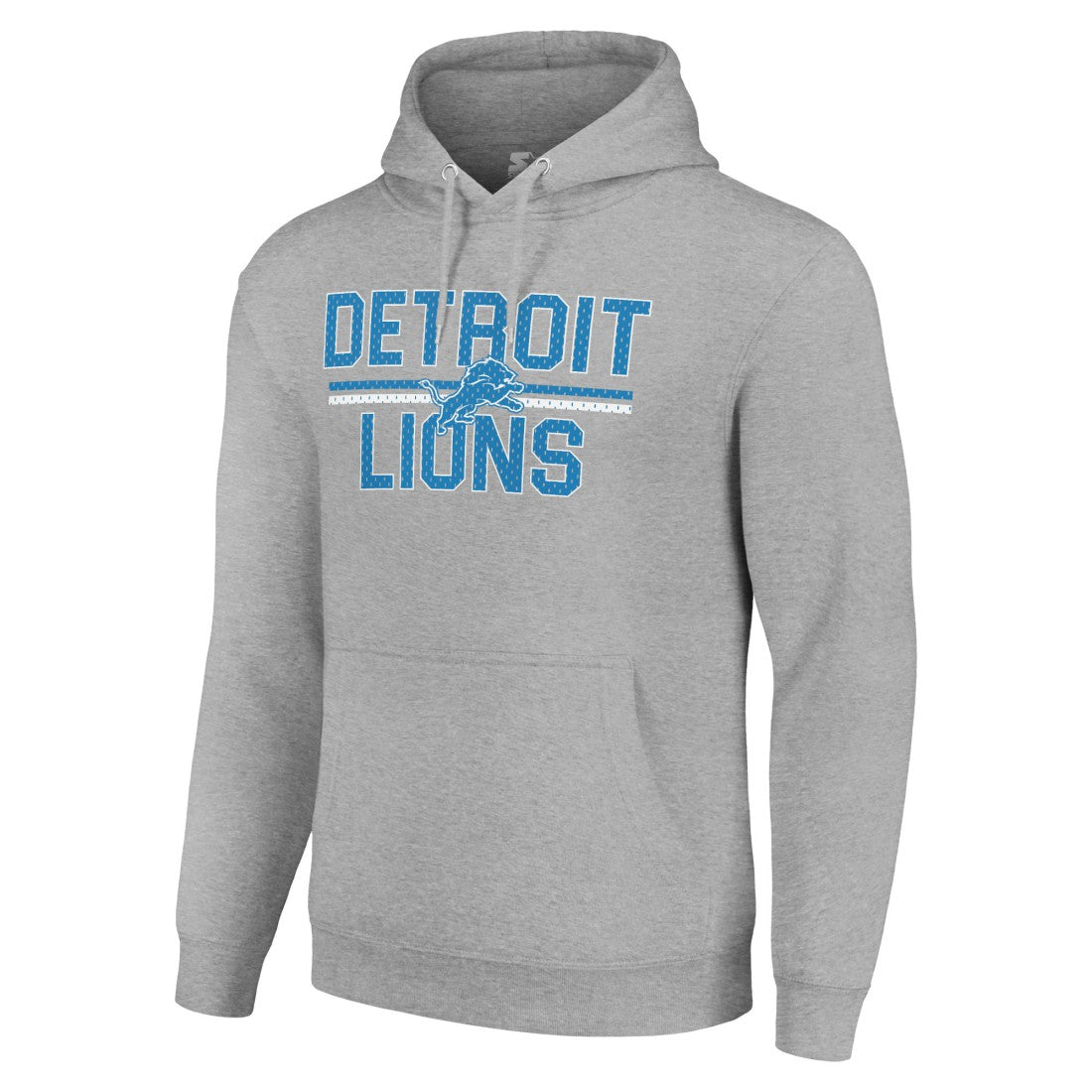 Detroit Lions Starter Unisex Team Mesh Print Graphic Tri-Blend Pullover Hoodie - Heather Gray - NFL