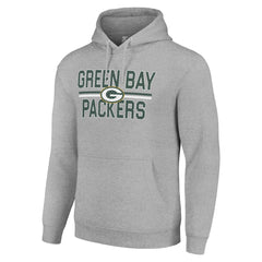 Green Bay Packers Starter Unisex Team Mesh Print Graphic Tri-Blend Pullover Hoodie - Heather Gray - NFL