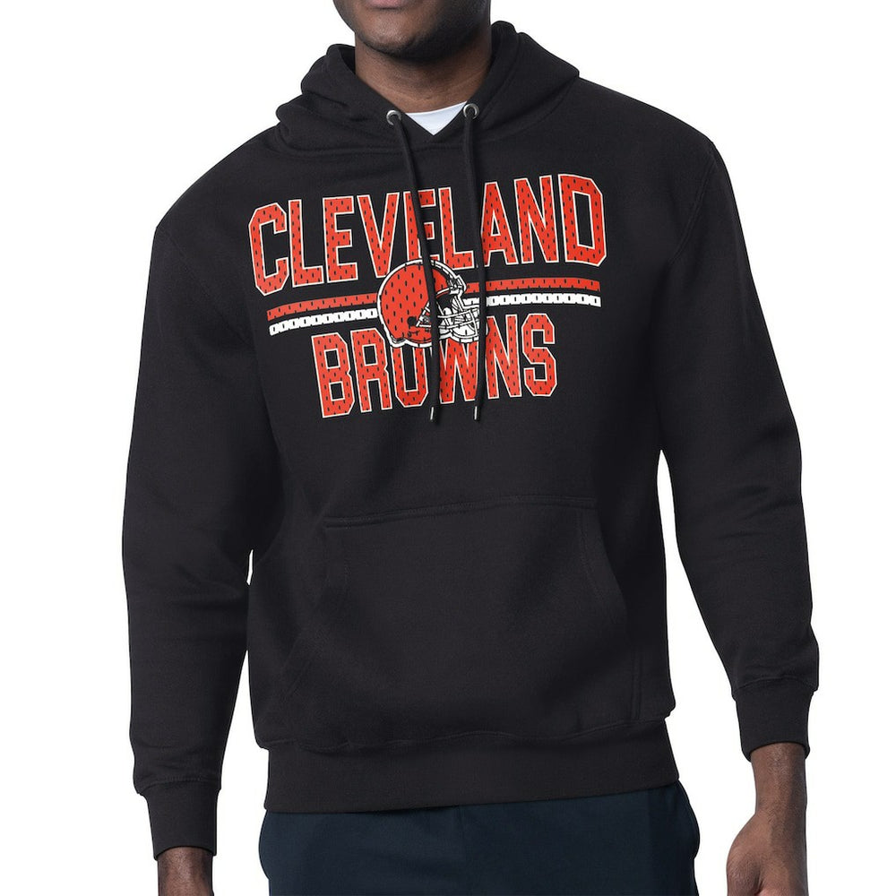 Cleveland Browns Starter Unisex Team Mesh Print Graphic Tri-Blend Pullover Hoodie - Black - NFL