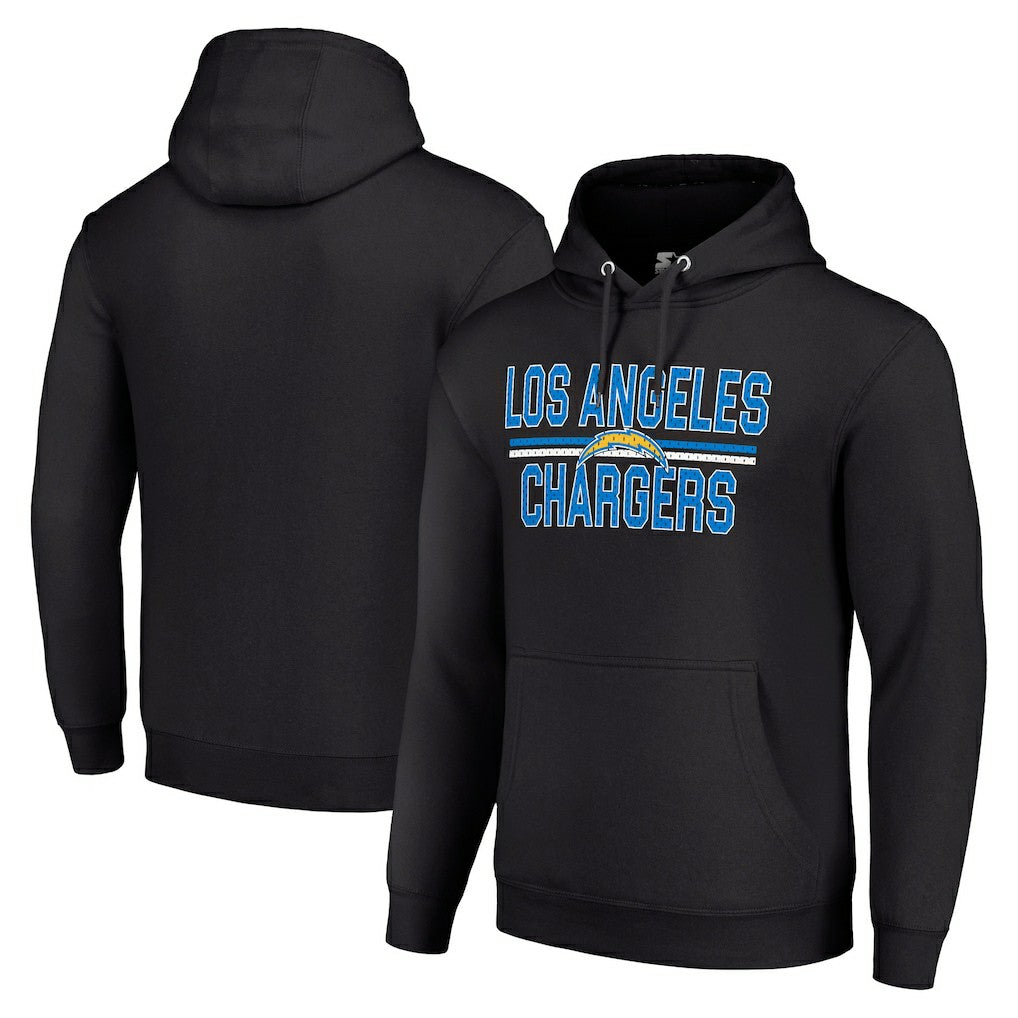 Los Angeles Chargers Starter Unisex Team Mesh Print Graphic Tri-Blend Pullover Hoodie - Black - NFL